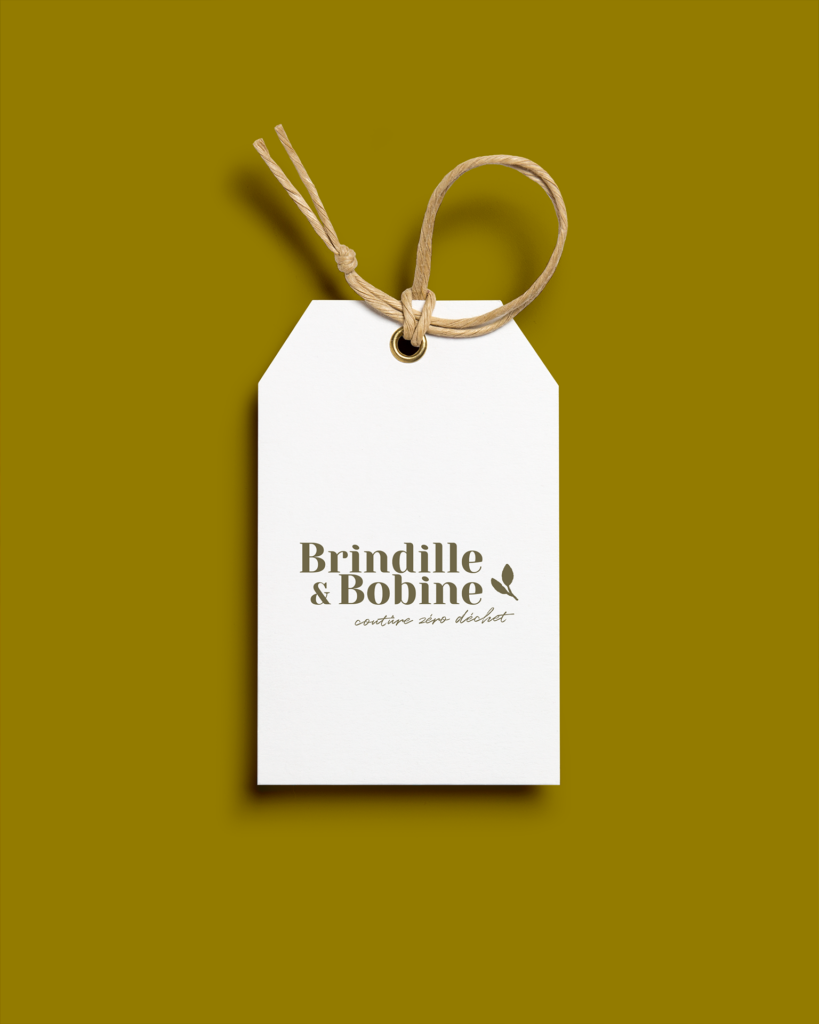 Supports de communication visuelle pour Brindille & Bobine : papeterie, étiquettes et déclinaisons graphiques